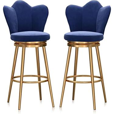 Imagem de Banquetas de bar Bistrô Conjunto de 2 Banquetas de Bar Banquinho de Bar Banco Giratório Altura Banco para Cozinha Jantar Bar Cadeiras Confortável Cozinha Pub Chais