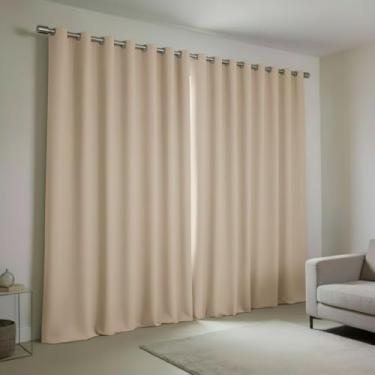 Imagem de Cortina Blackout em Tecido - Corta Luz - Sala - Quarto - Escritório (Palha, 2,70 x 1,70 Metros)
