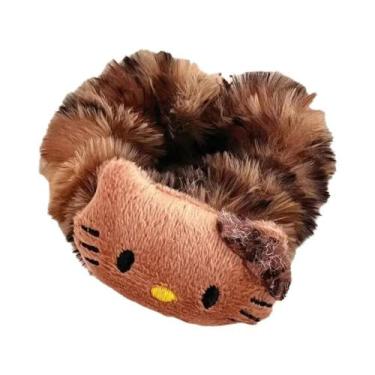 Imagem de Laço De Cabelo De Pelúcia Com Estampa De Leopardo Hello Kitty Para Men