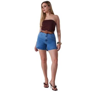 Imagem de Shorts Teezz Jeans Medio Carrot Feminino - Jeans claro