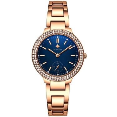 Imagem de Relógio Feminino Inox Rose Moda Casual A Prova D'Água