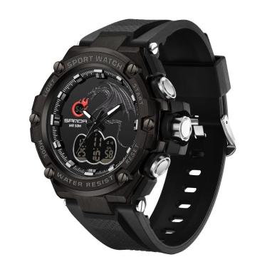 Imagem de Relógio Sanda Esportes Militar Cronômetro Display Duplo M50