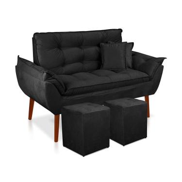 Imagem de Kit 01 Namoradeira Opala 02 Puff Quadrado 02 Almofadas