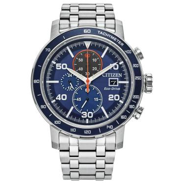 Imagem de Relógio Citizen Masculino Ref: Ca0850-59l Solar Prateado Cronógrafo Eco-Drive