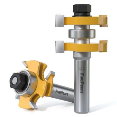 Imagem de Conjunto de bits de roteador FivePears com lingueta e ranhura ajustáve