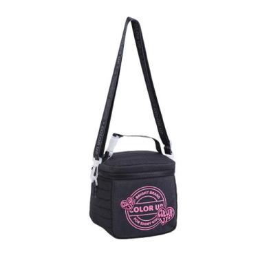 Imagem de Lancheira Térmica Color Up Meninas Juvenil Escolar Glitter Cor:Preto -