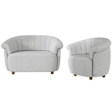 Imagem de Kit Namoradeira 2 Lugares e Poltrona Decorativa Orgânica Perseu M03 Li
