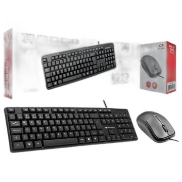 Imagem de Kit Teclado E Mouse Usb Ms-35Bk+ Kb-15Bk C3Plus