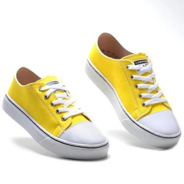 Imagem de Tênis Feminino cano Baixo - JS.CALCADOS , Amarelo, 35