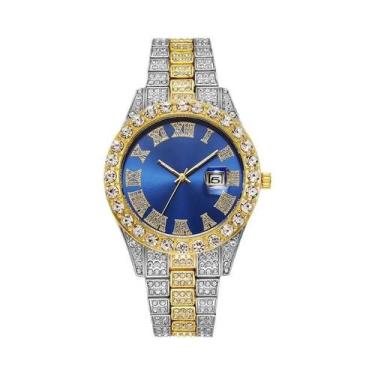 Imagem de Relógio De Luxo Masculino Com Diamantes, Pulseira De Aço Inoxidável, R