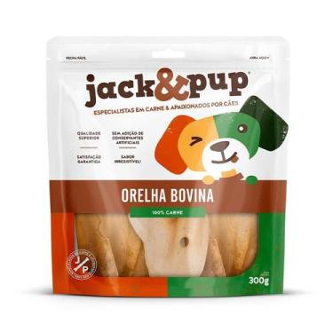 Imagem de Petisco Pet Cachorro 100% Natural Jack & Pup Orelha Bovina 300g Para C