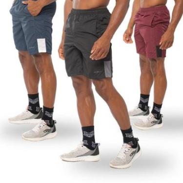 Imagem de Kit 3 Bermudas Dry Academia Esporte Alpha Co-Masculino