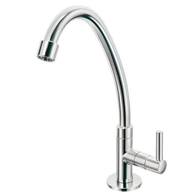 Imagem de Torneira Cozinha Metal Mesa Bica Móvel 1/4 Volta Inox Luxo - valemixxh