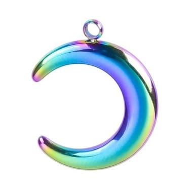 Imagem de Pingentes Clássicos Simples Em Formato De Lua, 5 Peças, Aço Inoxidável