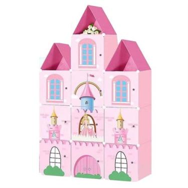 Imagem de Armário Infantil Rosa Modular com 13 Módulos  Guarda-Roupa, Sapateira 