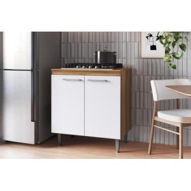 Imagem de Balcão para Cooktop Bella 80cm 2 Portas com Tampo e Prateleira MDF e M