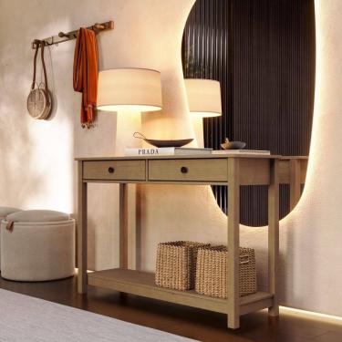 Imagem de Aparador de Madeira 1960FN Essência 2 Gavetas e Prateleira Freijó Finestra