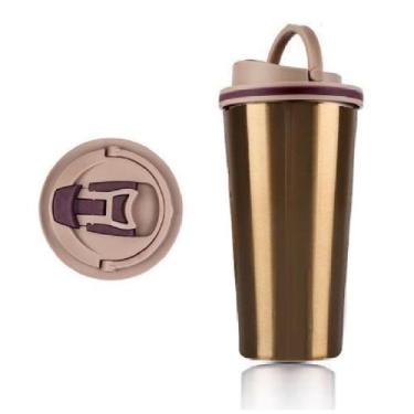 Imagem de Copo Térmico em Aço Inox 450ml Tampa Rosca Vedação - Inter, DOURADO