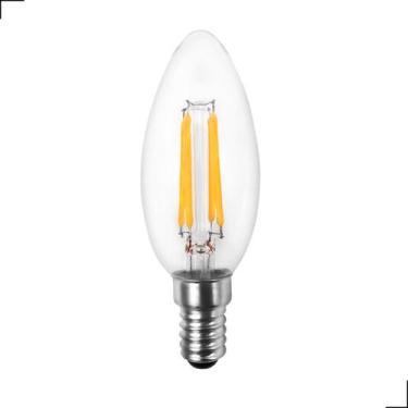 Imagem de Lâmpada LED Filamento Vela 4W E12 Bivolt 2400K  Branco Quente, Estilo 