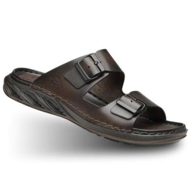 Imagem de Chinelo Masculino Pegada Em Couro Sandália Slide 134106, 134106, 03 cr