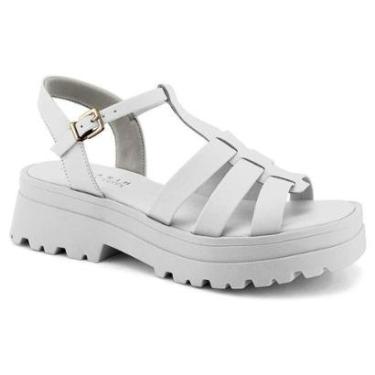 Imagem de Sandália Feminina Aranha Tratorada Branco Ramarim 2238503-0005-Feminino