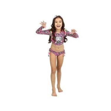 Imagem de Biquíni Cropped Infantil Manga Longa karol Oncinha Siri Kids-Feminino