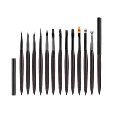 Imagem de 1/12 Pincéis Para Desenho De Unhas Para Manicure, Pincel De Pintura Em