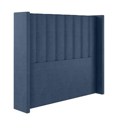 Imagem de Cabeceira Estofada Turquesa Casal 140 Cm Fixação Com Frame Madeira De Eucalipto Veludo Amarelo Sonhar Estofados