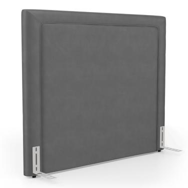 Imagem de Cabeceira Para Cama Box King Size Alba Veludo Com Frame 195x118x7cm Cinza Abmaza
