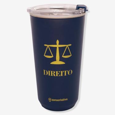 Imagem de Copo Térmico Copo Sky Profissões Direito Azul para Bebidas Quentes e Frias em Aço Inoxidável com Tampa Hermética Parede