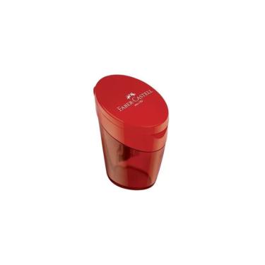 Imagem de Apontador com Depósito Faber-Castell Elipse Design Ergonômico e Moderno para Lápis de Diferentes Espessuras Vermelho