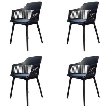 Imagem de Kit 4 Cadeiras Montreal Marcela Fratini Almofada em PU Estrutura em Po