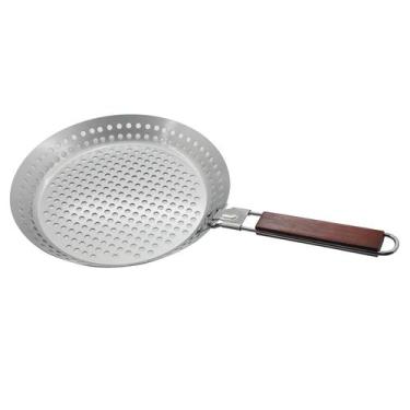 Imagem de Panela grelhar Easy Grill inox cabo madeira 30cm -Dynasty, 3 meses por