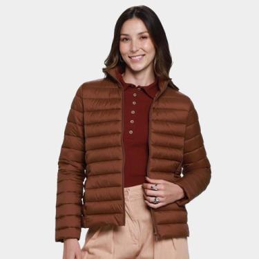 Imagem de Jaqueta Puffer Hering Lisa Feminina, Marrom, P