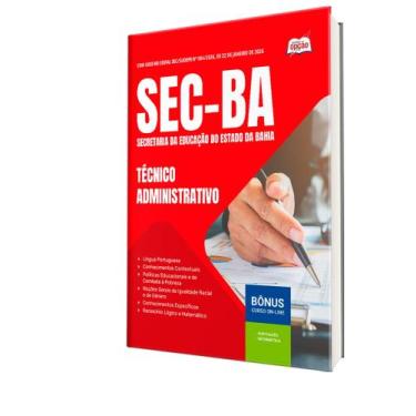 Imagem de Combo SEC-BA - Técnico Administrativo em Nível Médio - Apostilas Opção
