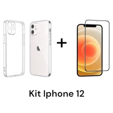 Imagem de Kit Capa Capinha Anti Impacto + Película 3D De Vidro para Iphone 12 - 