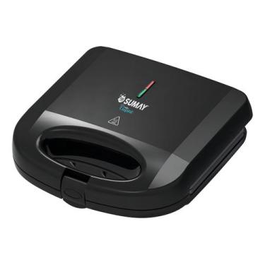 Imagem de Sanduicheira Grill Elétrica Antiaderente Preto Sumay, 110V
