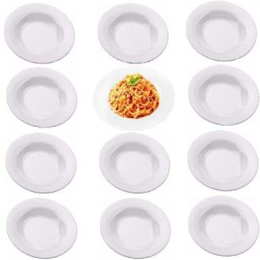 Imagem de Jogo 24 Prato Fundo Melamina 23cm Buffet Restaurante Atacado - Sk