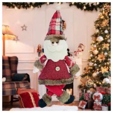 Imagem de Enfeite de Natal Kit 10 Enfeites Papai Noel Natal em Tecido 30CM para 