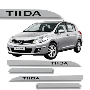Imagem de Jogo de Friso Lateral Nissan Tiida Hatch e Sedan Protetor de Porta Cor