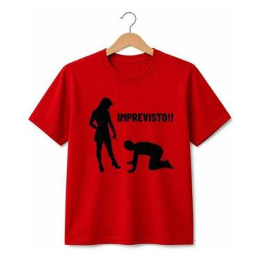 Imagem de Camiseta Estampada Imprevisto Frase 100% Algodao Confortável Estilo DT