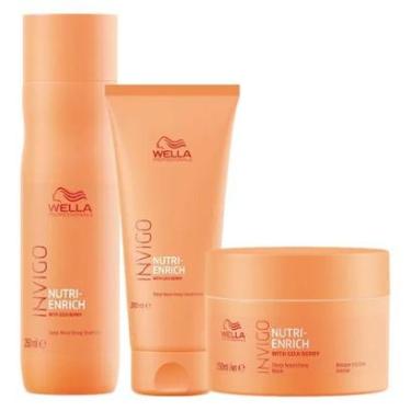 Imagem de Kit Shampoo + Condicionador + Máscara Wella Professionals Invigo Nutri-Enrich-Unissex
