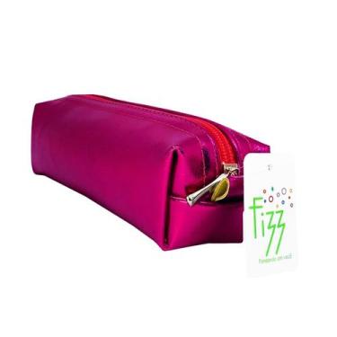 Imagem de Estojo bau simples metalizado texturizado Fizz, Pink