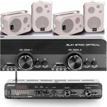 Imagem de Amplificador Frahm Slim 2700 Óptico com 2 zonas de áudio + 4 Caixas SP
