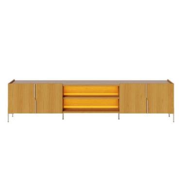 Imagem de Rack Bancada Para TV 75 Pol 240 cm Maggiore Com Led Pes Metal CLB - CO