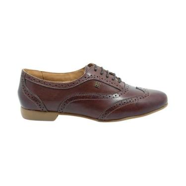 Imagem de Sapato Social Feminino Oxford Em Couro Bico Fino Elegante - Aine Store