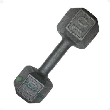 Imagem de Halter Sextavado de Ferro Fundido Pintado - 10 Kg - 2M FITNESS