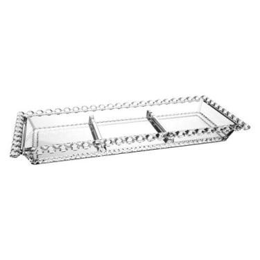 Imagem de Petisqueira 3 divisórias Diamante cristal 30x13x2,5cm -L Hermitage - L