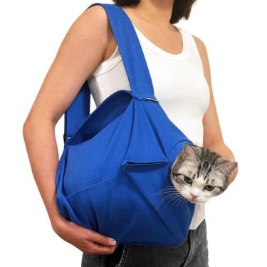 Imagem de Bolsa de Transporte para Gatos Amkune, Macia, Pequena, Azul Klein