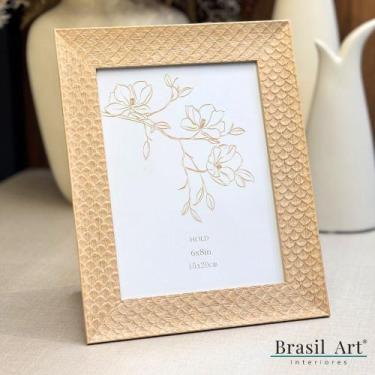 Imagem de Porta-Retrato Decorativo Escama Bege 15x20cm - brasil art
